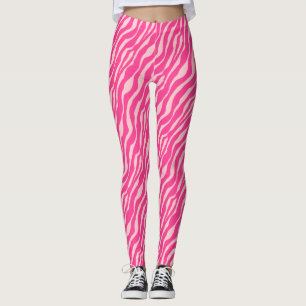 Zebra stripes - Fuchsia and light pink Leggings