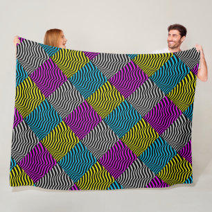 Zebra Stripes - Geometric Pattern Abstract Art 3D Fleece Blanket