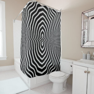 Zebra Stripes - Geometric Pattern Abstract Art 3D  Shower Curtain