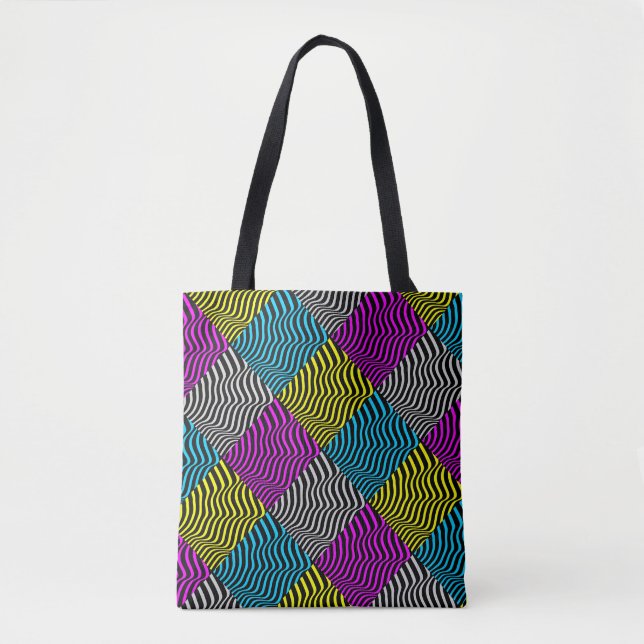 Zebra Stripes - Geometric Pattern Abstract Art 3D Tote Bag (Front)
