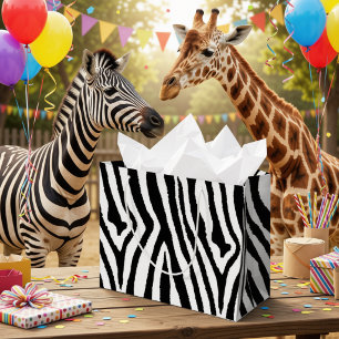 Zebra Stripes Gift Bag Stylish Animal Print