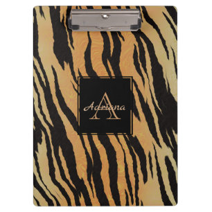 Zebra Stripes Gold Background Clipboard