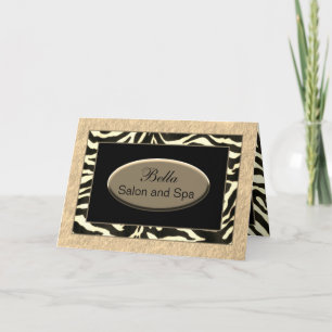 zebra stripes gold & black Chic Business Thank You Card