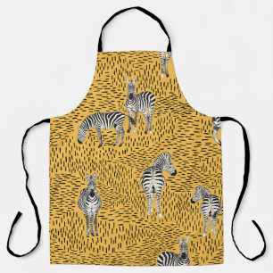 Zebra stripes: hand-drawn seamless background. apron