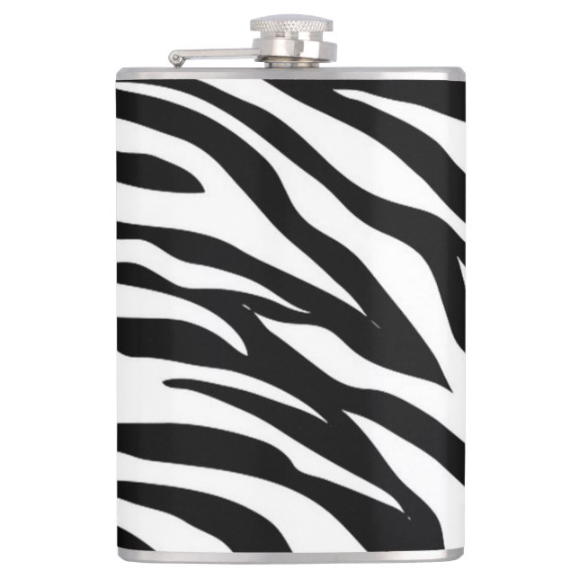 Zebra Stripes Hip Flask (Front)