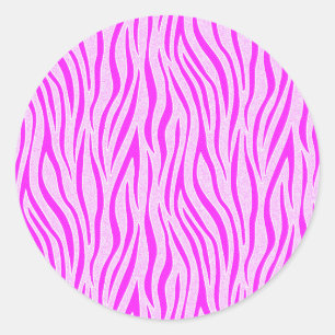 Zebra Stripes in a Powder Pink Safari Print Classic Round Sticker