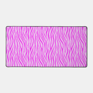 Zebra Stripes in a Powder Pink Safari Print Desk Mat
