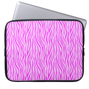Zebra Stripes in a Powder Pink Safari Print Laptop Sleeve