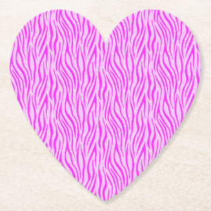 Zebra Stripes in a Powder Pink Safari Print Paper Coaster