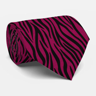 Zebra Stripes in Black and Burgundy Safari Print Tie