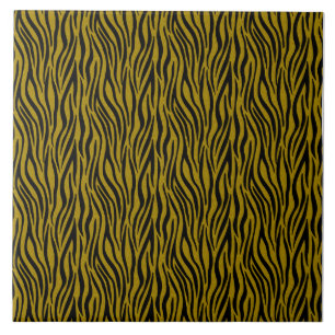 Zebra Stripes in Safari Black and Brown Ceramic Tile