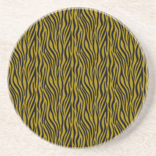 Zebra Stripes in Safari Black and Brown Coaster