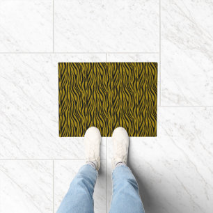 Zebra Stripes in Safari Black and Brown  Doormat