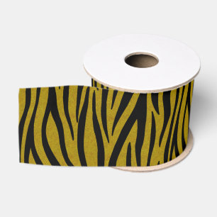 Zebra Stripes in Safari Black and Brown  Grosgrain Ribbon