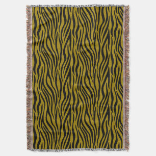 Zebra Stripes in Safari Black and Brown Throw Blanket