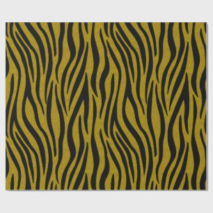 Zebra Stripes in Safari Black and Brown Wrapping Paper