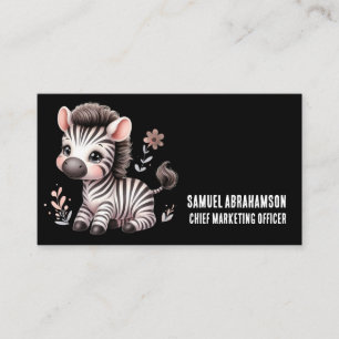 Zebra Stripes Kawaii Premier  Business Card