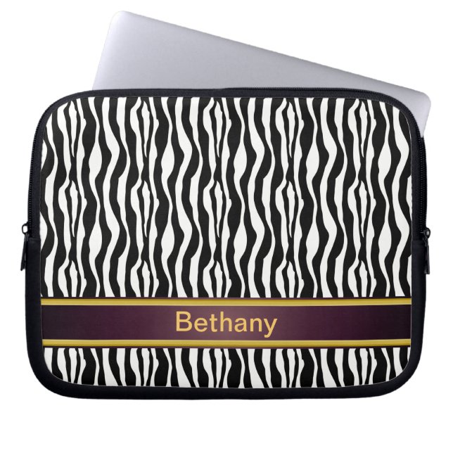 Zebra Stripes Laptop Sleeve (Front)