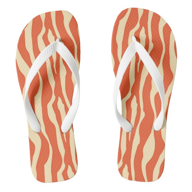 Zebra stripes - Mandarin and light orange Thongs (Footbed)