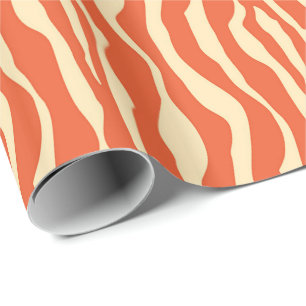 Zebra stripes - Mandarin and light orange Wrapping Paper