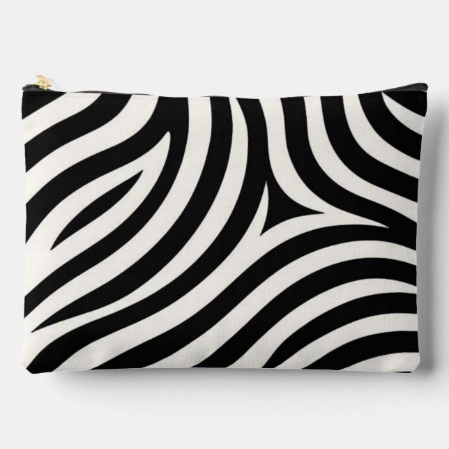 Zebra Stripes Modern Print  Accessory Pouch (Front)