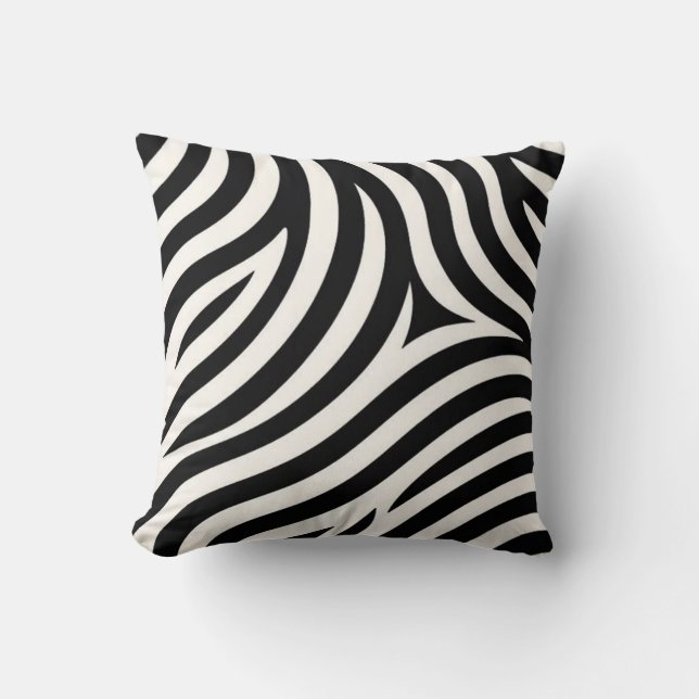 Zebra Stripes Modern Print  Cushion (Front)