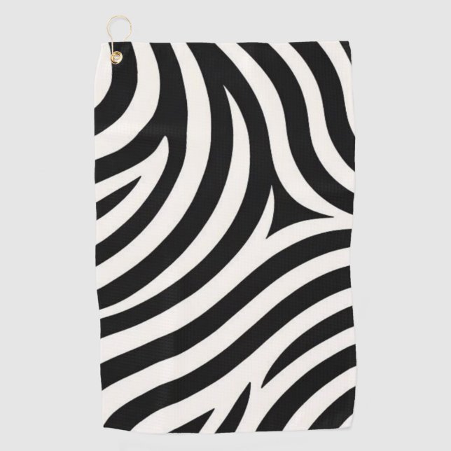 Zebra Stripes Modern Print  Golf Towel (Front)