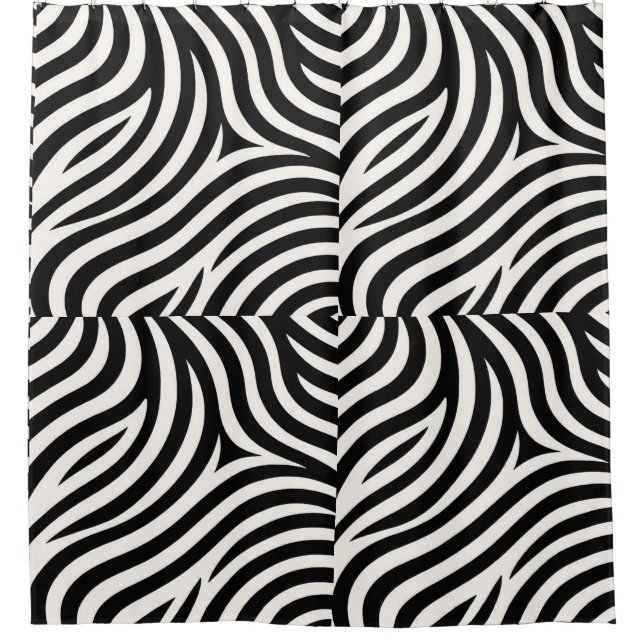 Zebra Stripes Modern Print  Shower Curtain (Front)