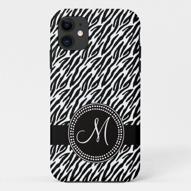 Zebra Stripes Monogram iPhone 5 Case-Mate Case-Mate iPhone Case (Back)