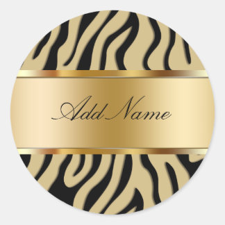 Zebra Stripes Monogram Sticker Labels