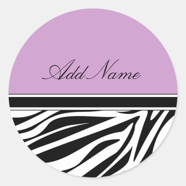 Zebra Stripes Monogram Sticker Labels (Front)
