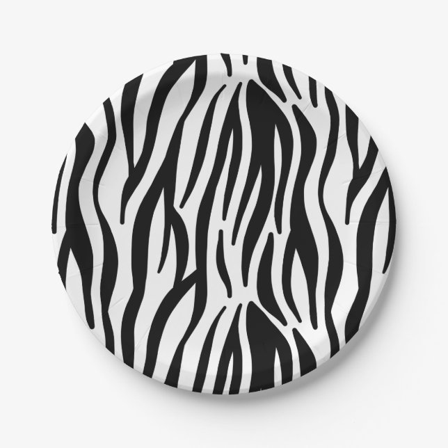 Zebra stripes paper plate (Front)