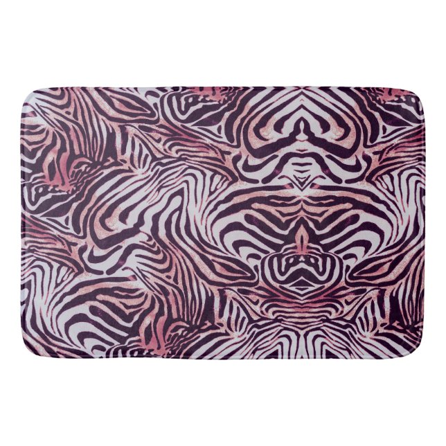 Zebra Stripes Pattern Bath Mat (Front)