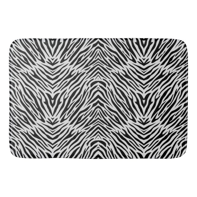 Zebra Stripes Pattern Bath Mat (Front)