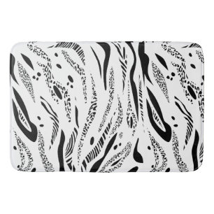 Zebra Stripes Pattern Bath Mat