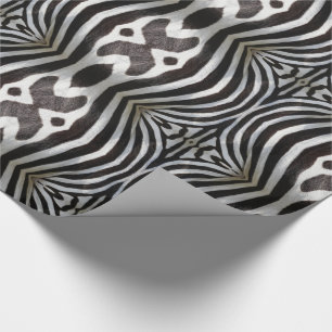 Zebra Stripes Pattern Black and White Wildlife Wrapping Paper