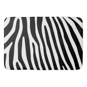 Zebra stripes pattern black & white + your ideas bath mat