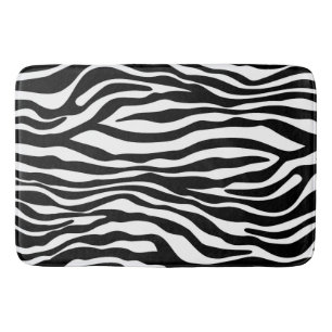 Zebra stripes pattern black & white + your ideas bath mat