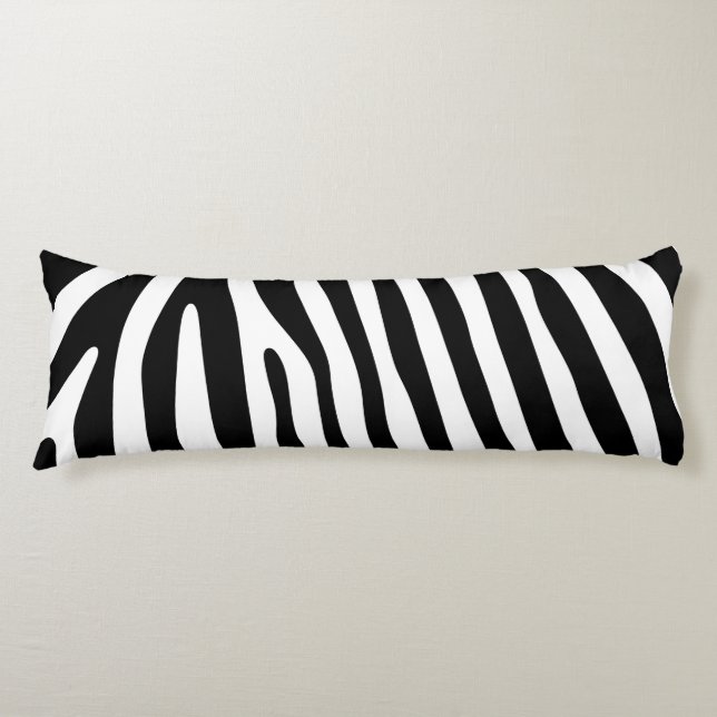Zebra stripes pattern black & white + your ideas body cushion (Front)