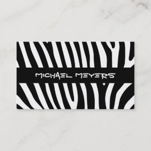 Zebra stripes pattern black & white + your ideas business card