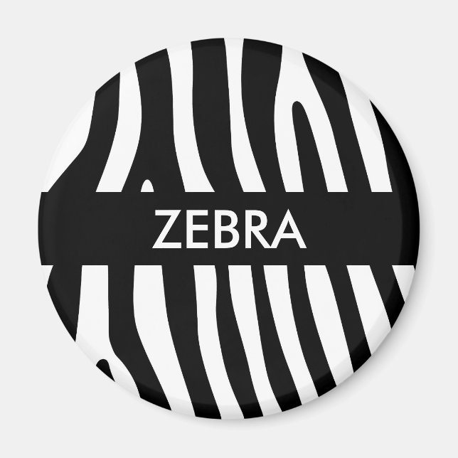 Zebra stripes pattern black & white + your ideas magnet (Front)