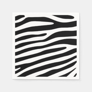Zebra stripes pattern black & white + your ideas napkin