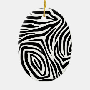Zebra Stripes Pattern Ceramic Ornament