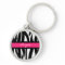 Zebra Stripes Pattern Personalised Name Keychain