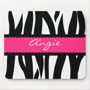 Zebra Stripes Pattern Personalised Name Mousepad