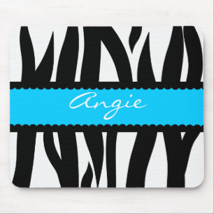 Zebra Stripes Pattern Personalised Name Mousepad