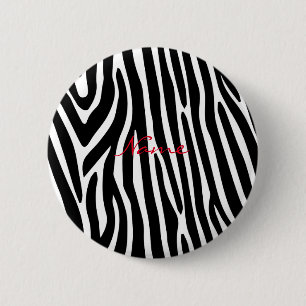 Zebra Stripes Pattern Thunder_Cove 6 Cm Round Badge