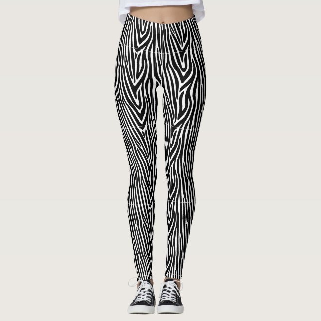 Zebra Stripes Pattern Thunder_Cove Leggings (Front)