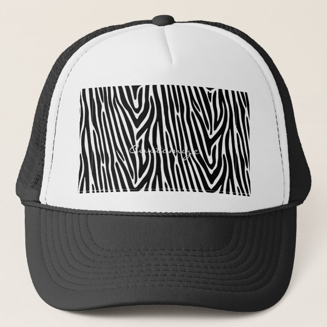 Zebra Stripes Pattern Thunder_Cove Trucker Hat (Front)
