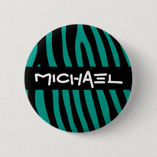 Zebra stripes pattern + your background & ideas 6 cm round badge